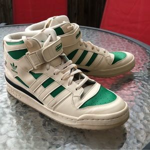 (Worn) Size 12 Men's adidas Forum Mid 'Ecru Tint Green' Sneakers